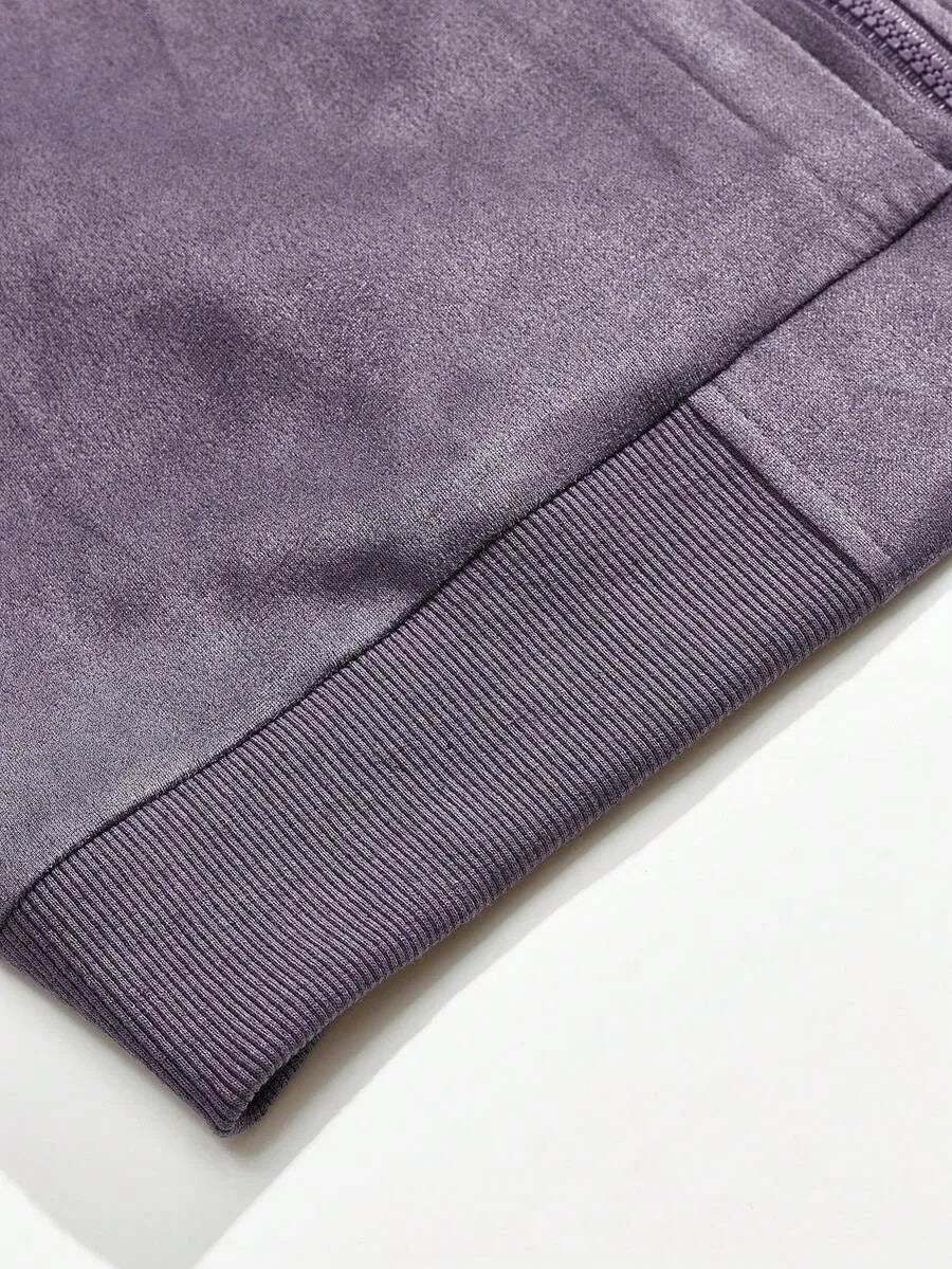 Bomberjack met suede-achtige textuur
