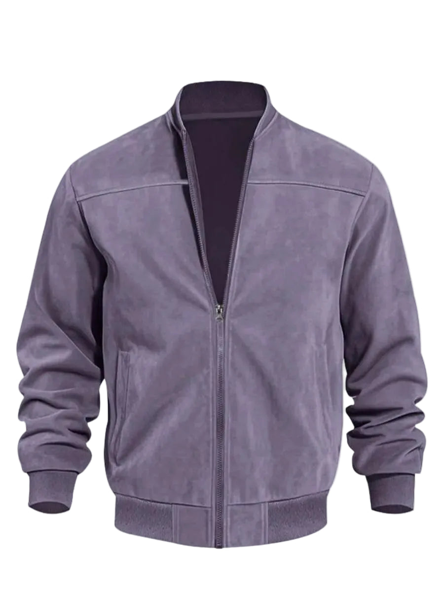 Bomberjack met suede-achtige textuur