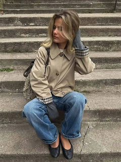 Jacket met knopen en ruit