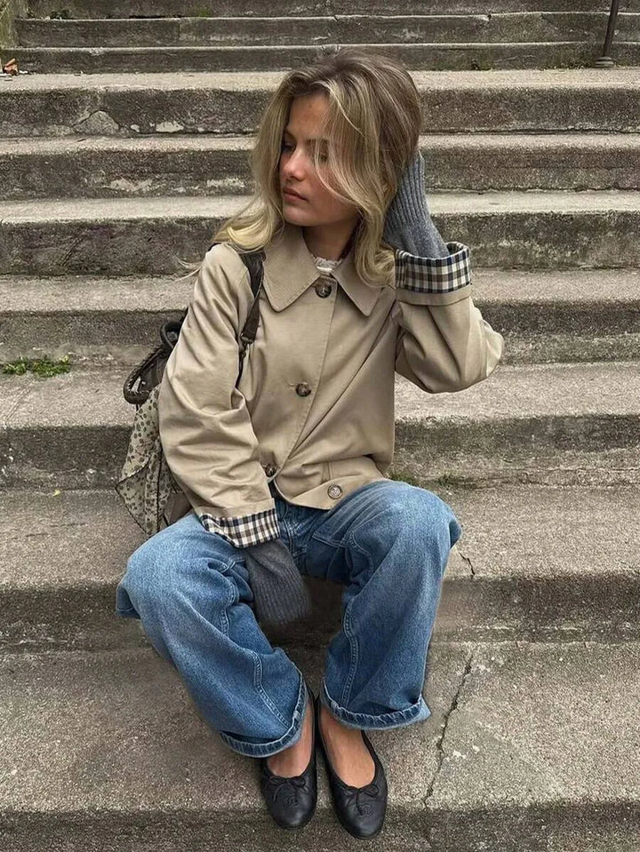 Jacket met knopen en ruit