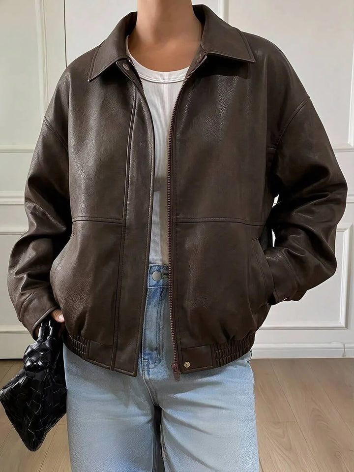 Oversized jas met rits