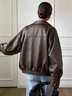 Oversized jas met rits