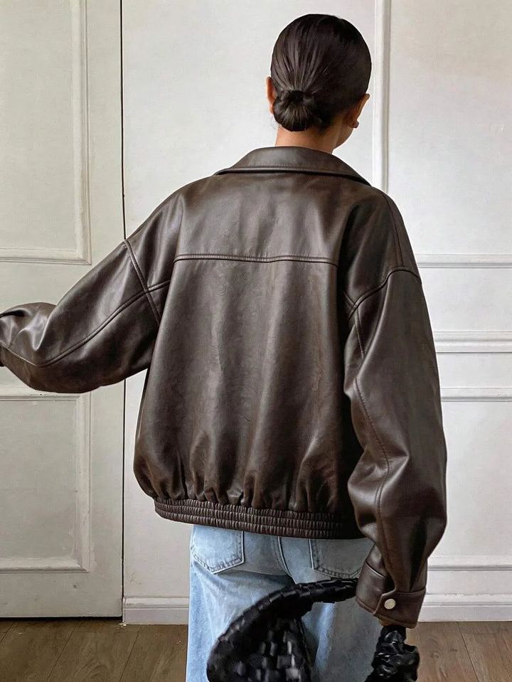 Oversized jas met rits