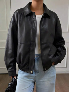 Oversized jas met rits