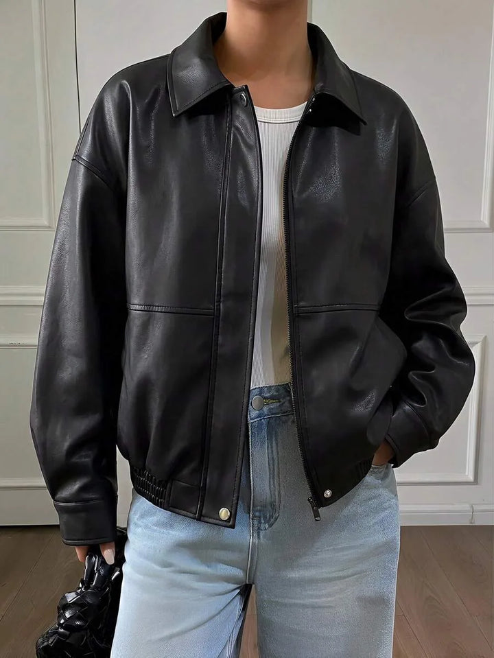 Oversized jas met rits