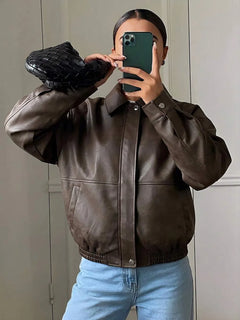 Oversized jas met rits