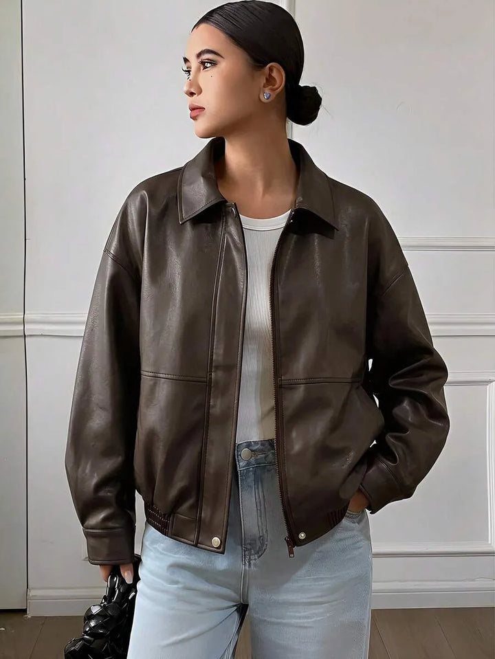 Oversized jas met rits