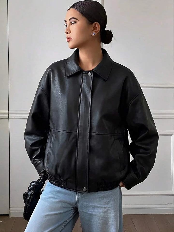 Oversized jas met rits