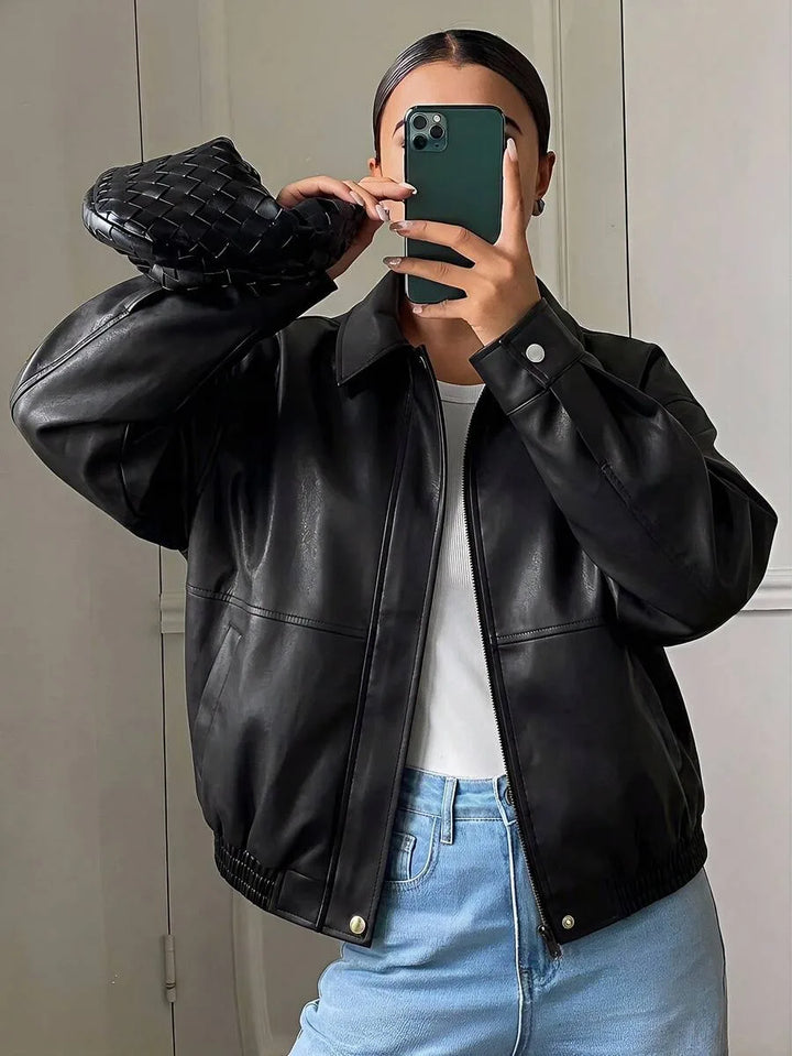 Oversized jas met rits