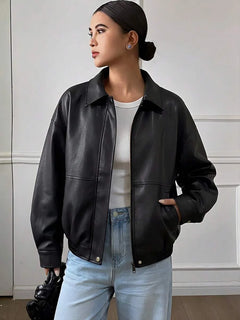 Oversized jas met rits