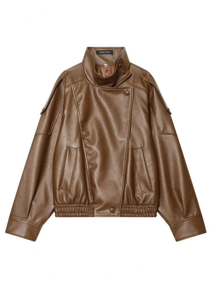 Oversized bomberjack met mandarin kraag