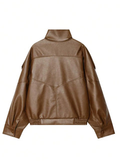 Oversized bomberjack met mandarin kraag