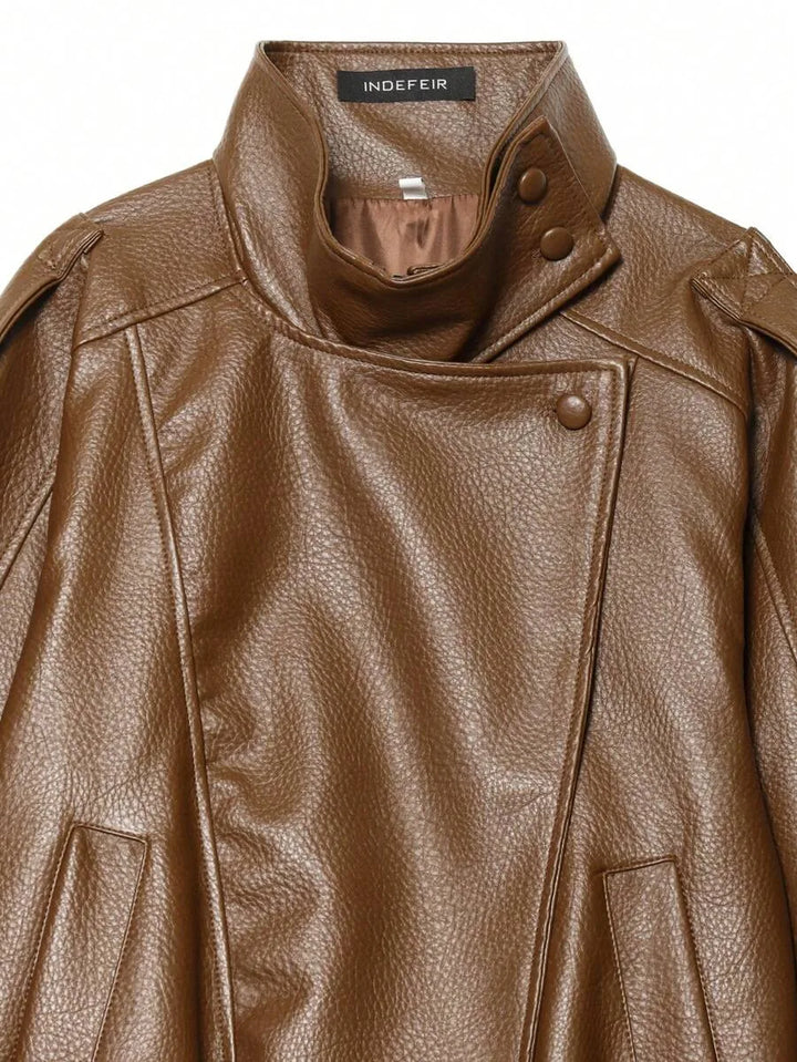 Oversized bomberjack met mandarin kraag