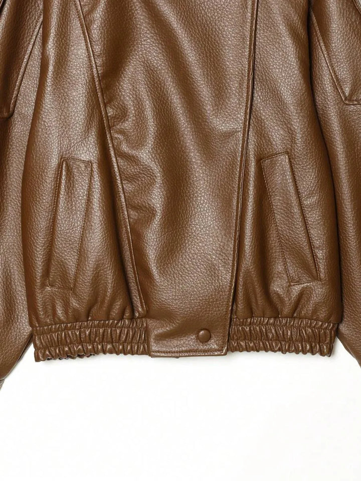 Oversized bomberjack met mandarin kraag