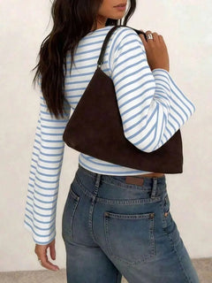 Gestreept T-shirt met boothals