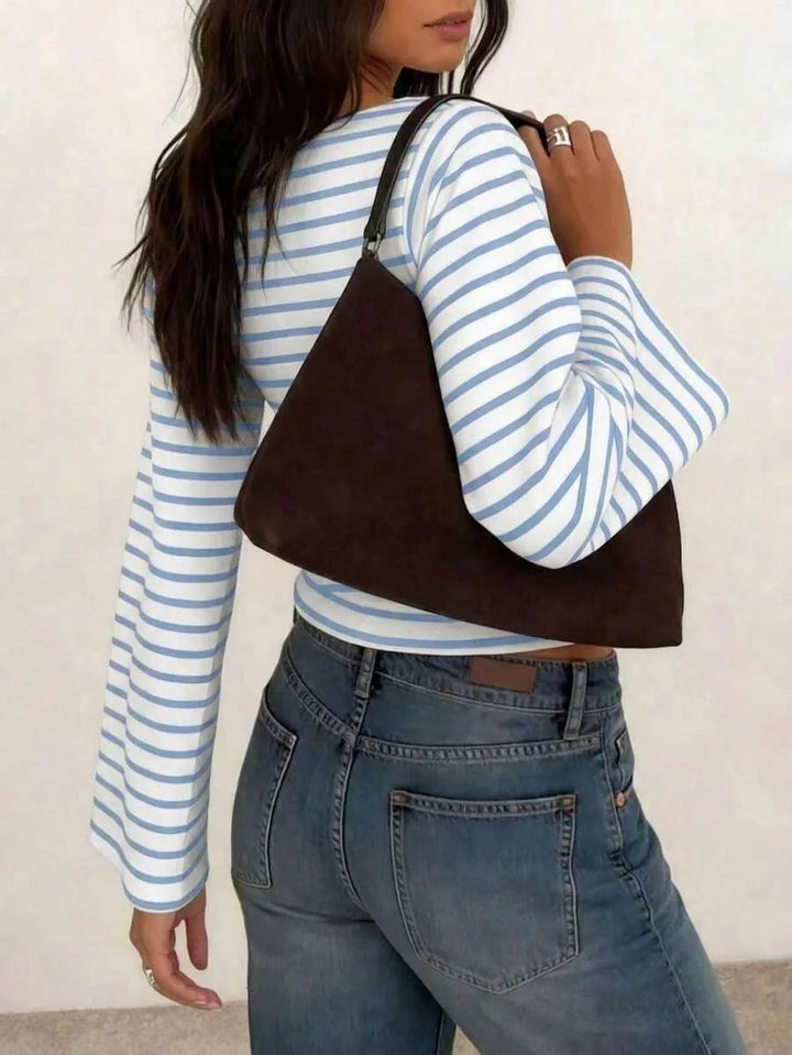 Gestreept T-shirt met boothals