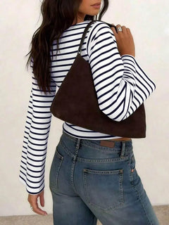 Gestreept T-shirt met boothals