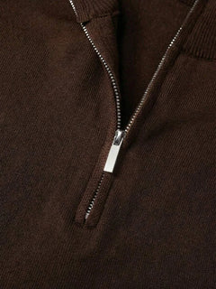 Knit polo shirt met half-zip