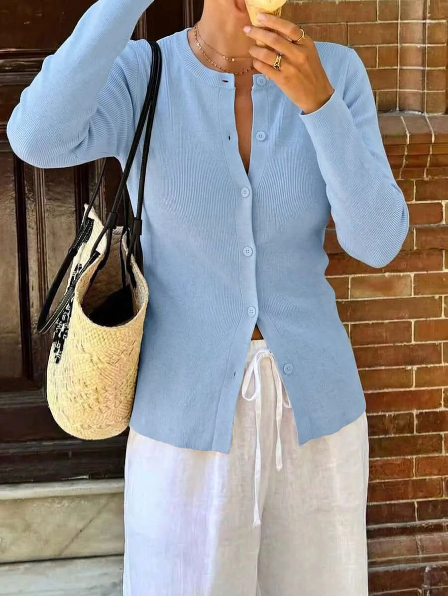 Cardigan met knopen en lange mouwen