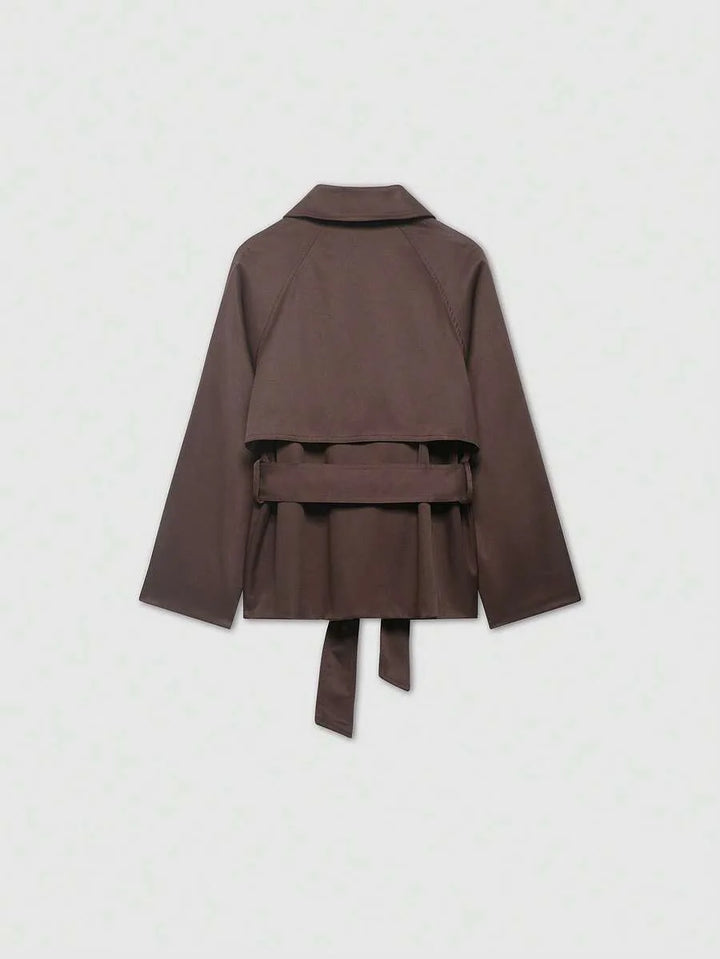 Trench coat met ceintuur en zakken
