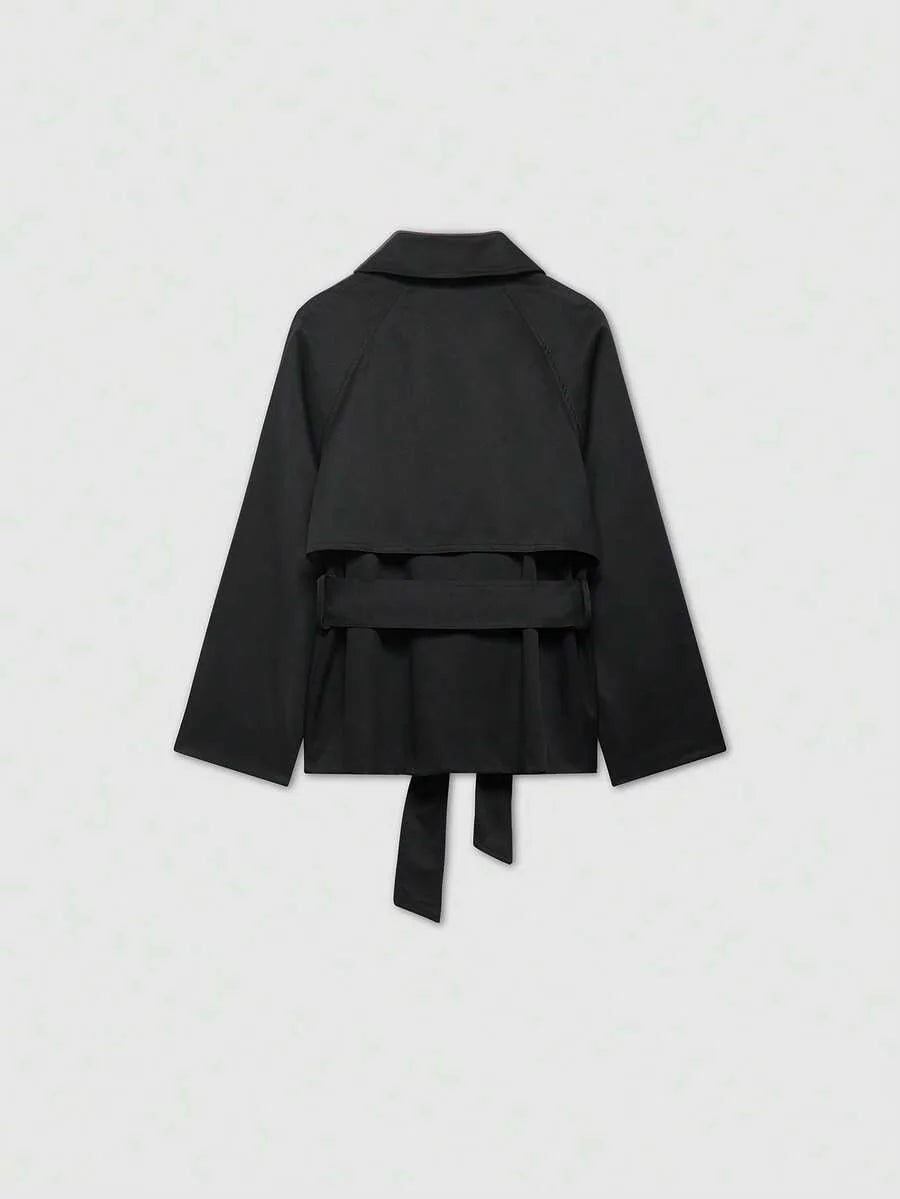 Trench coat met ceintuur en zakken