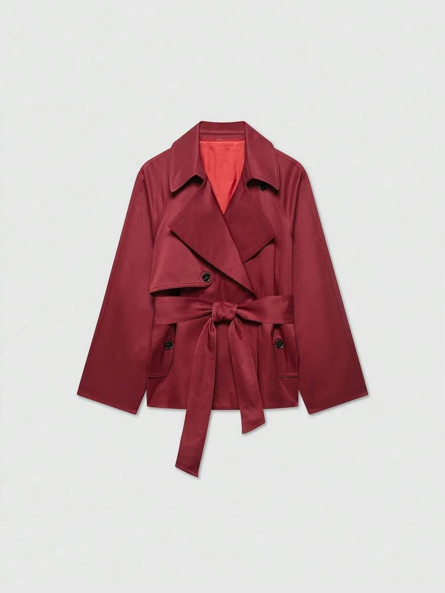 Trench coat met ceintuur en zakken