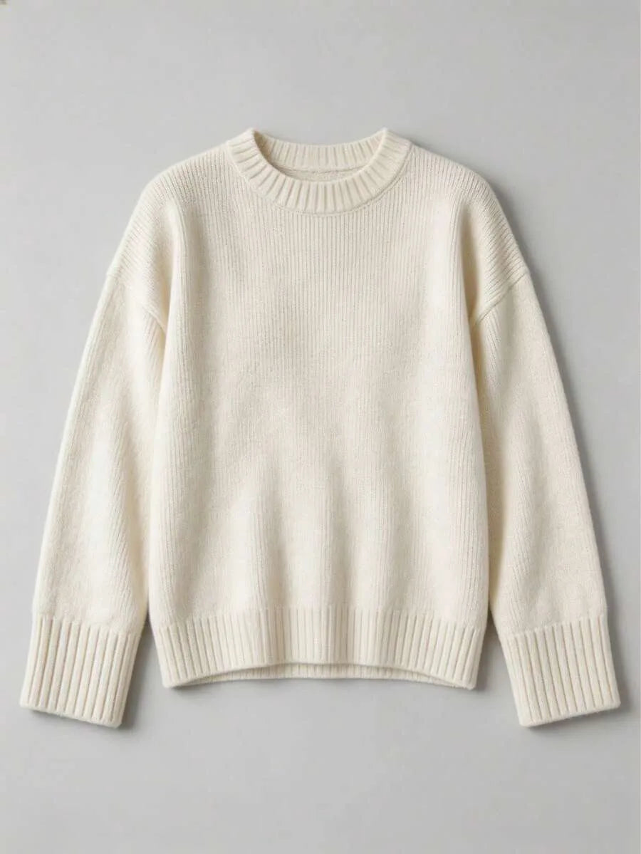 Oversized sweater met mock neckline