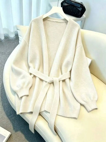Oversized cardigan met riem