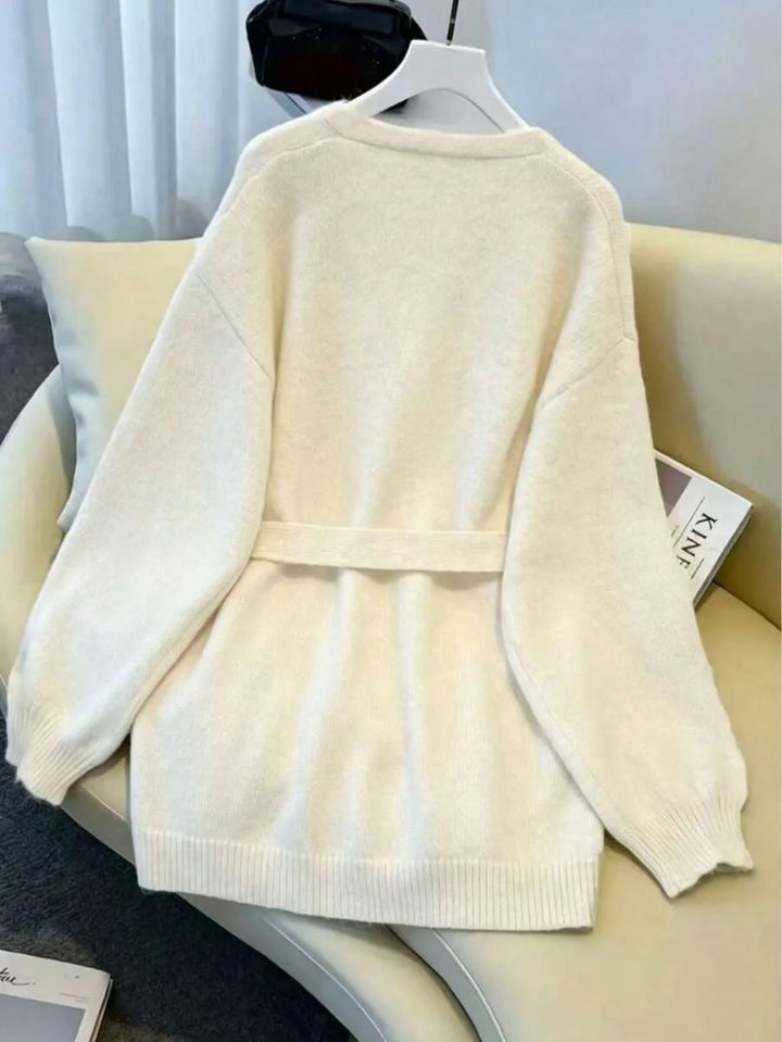 Oversized cardigan met riem