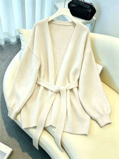 Oversized cardigan met riem