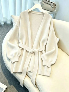 Oversized cardigan met riem