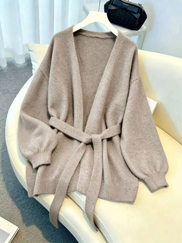 Oversized cardigan met riem