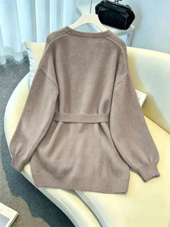 Oversized cardigan met riem