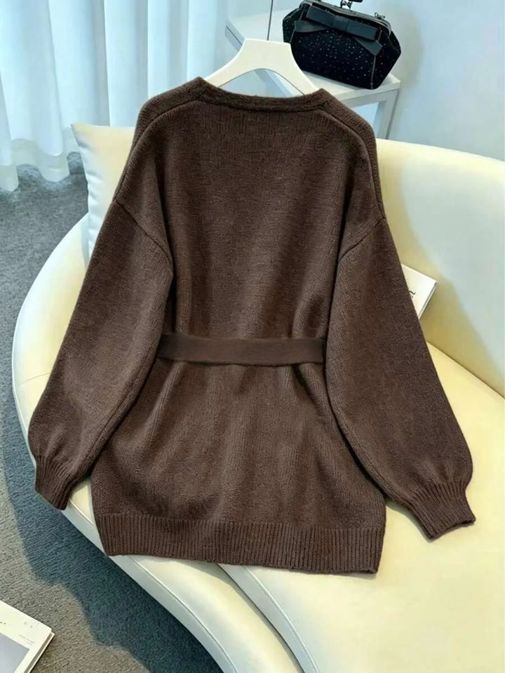 Oversized cardigan met riem