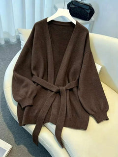 Oversized cardigan met riem