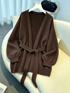 Oversized cardigan met riem