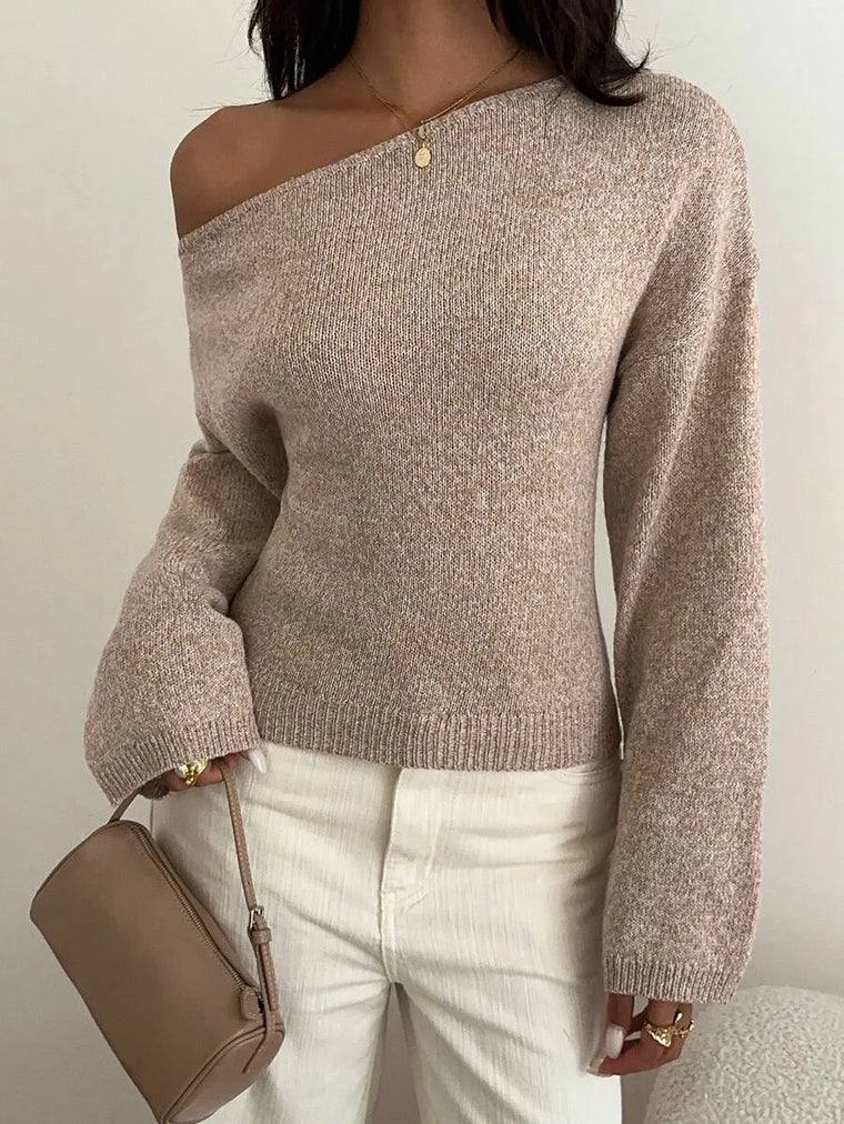 Sweater met asymmetrische hals