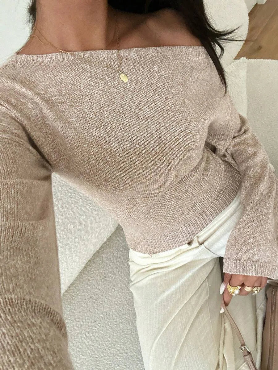 Sweater met asymmetrische hals