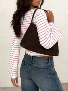 Gestreept T-shirt met boothals