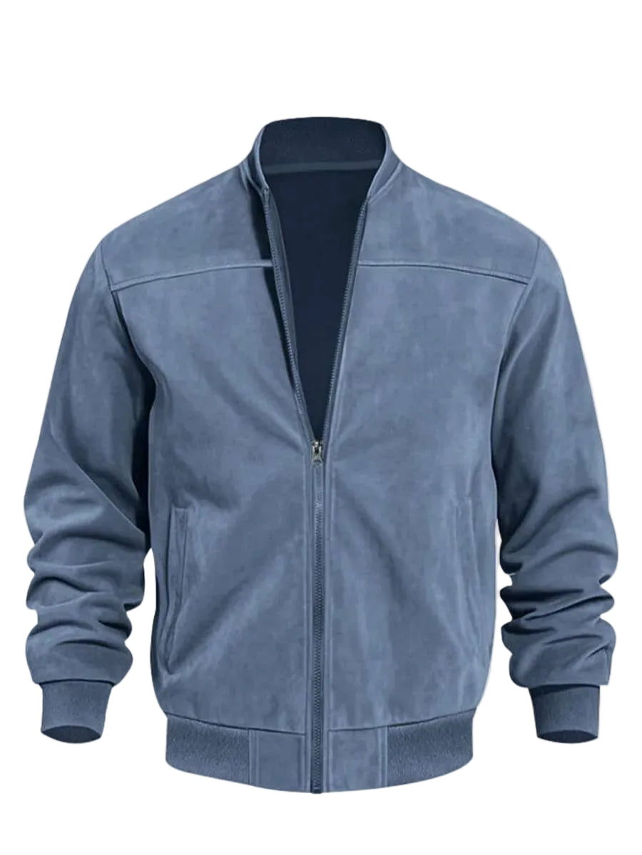 Bomberjack met suede-achtige textuur