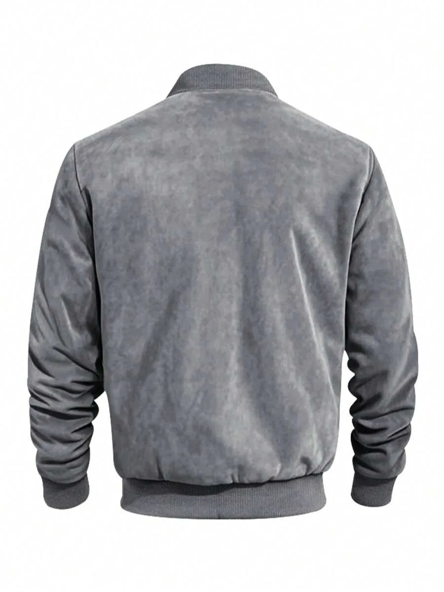 Bomberjack met suede-achtige textuur