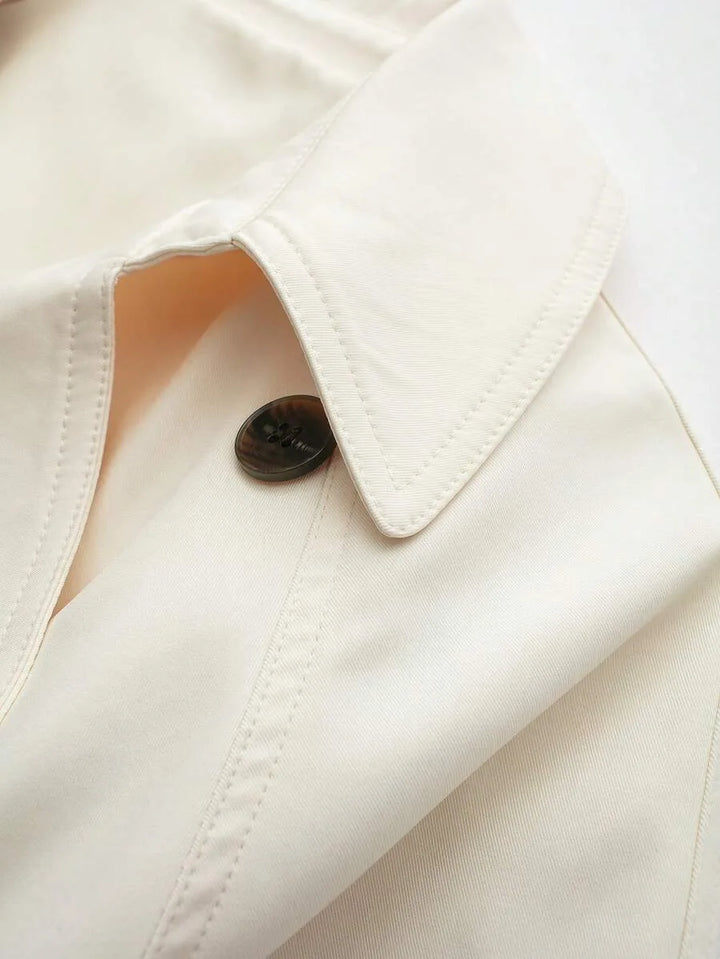 Trench coat met ceintuur en zakken