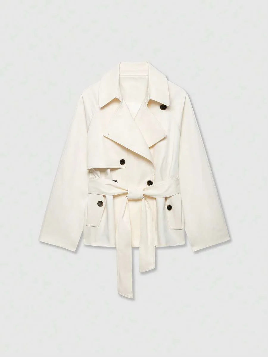 Trench coat met ceintuur en zakken