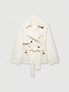 Trench coat met ceintuur en zakken