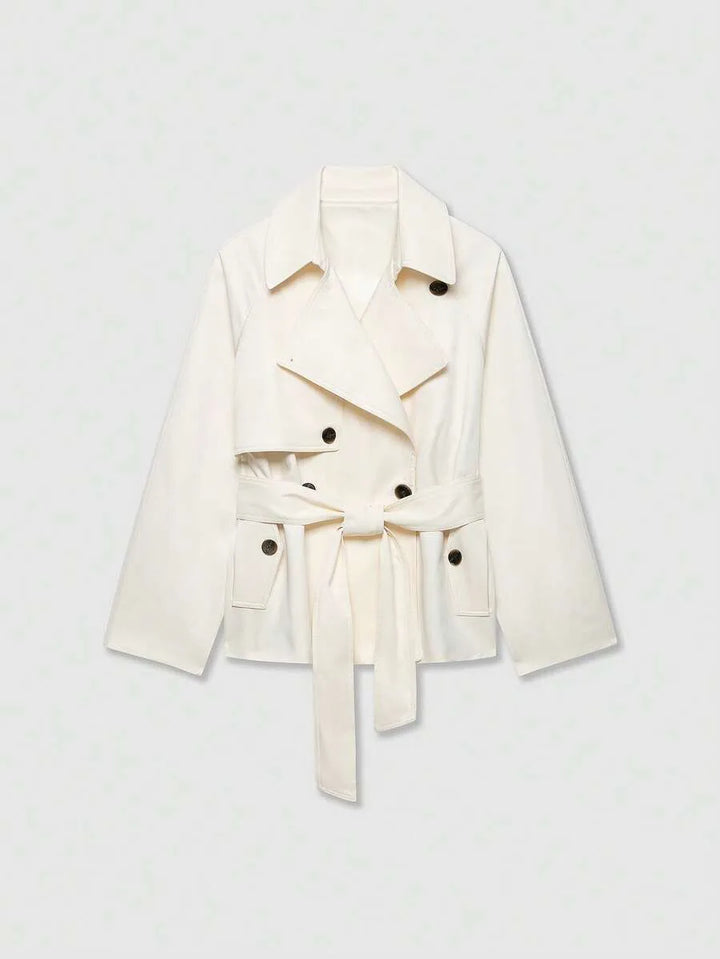 Trench coat met ceintuur en zakken
