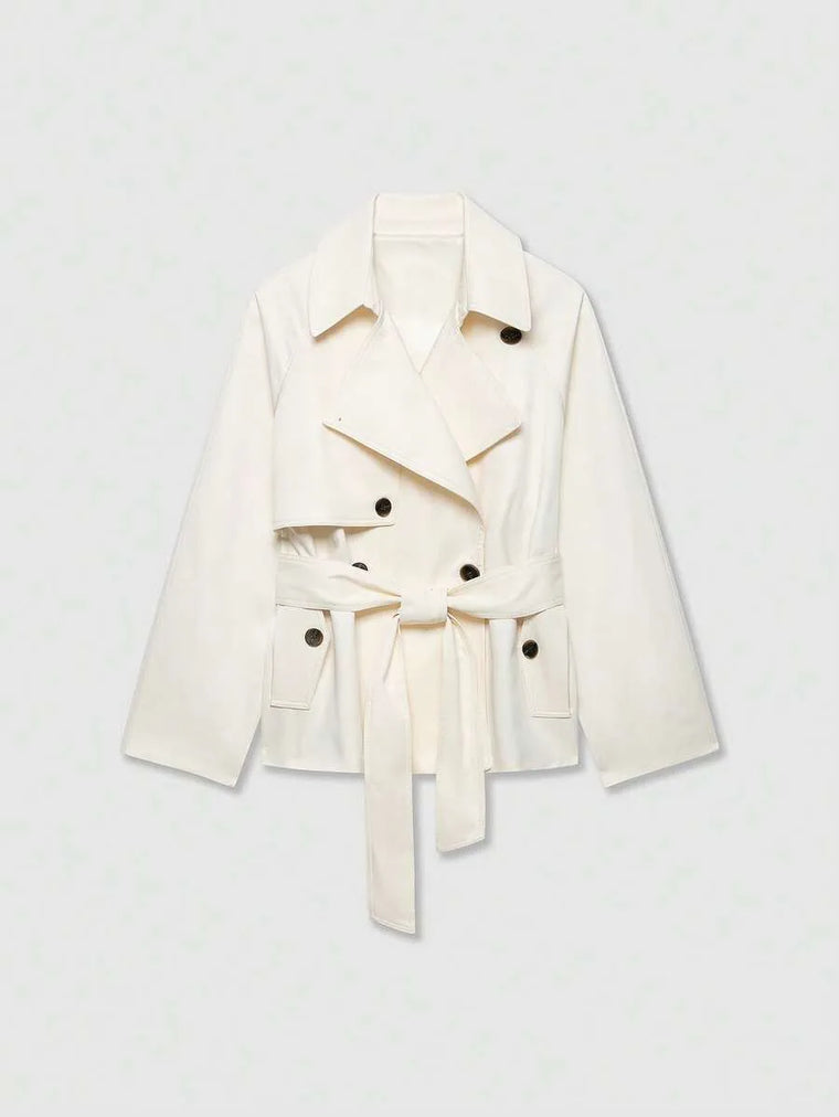 Trench coat met ceintuur en zakken