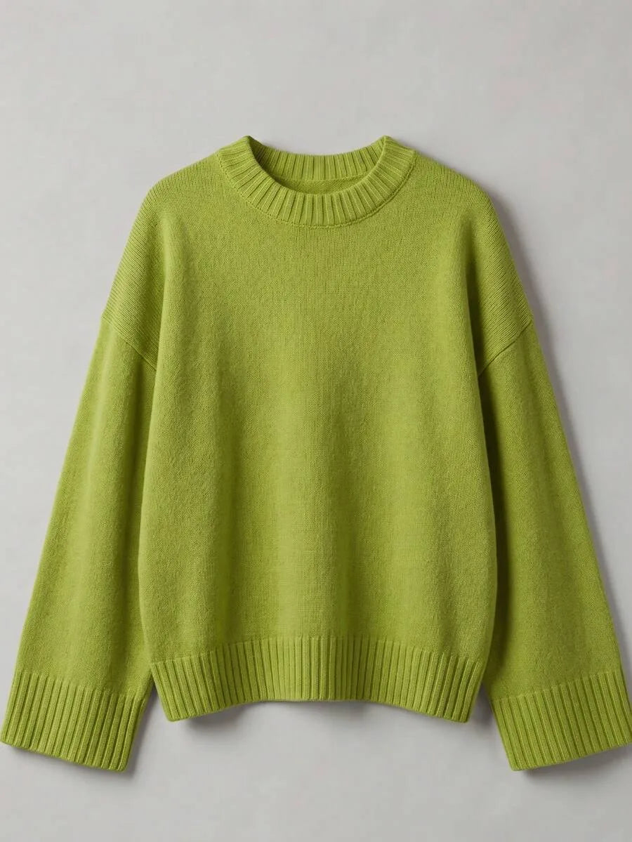 Oversized sweater met mock neckline