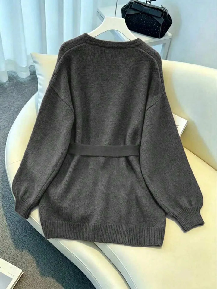 Oversized cardigan met riem