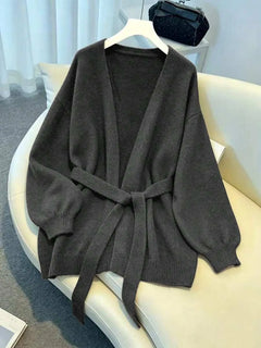 Oversized cardigan met riem