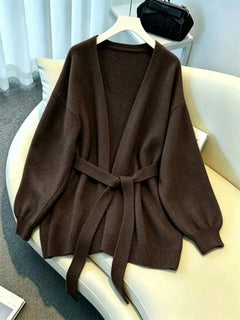 Oversized cardigan met riem
